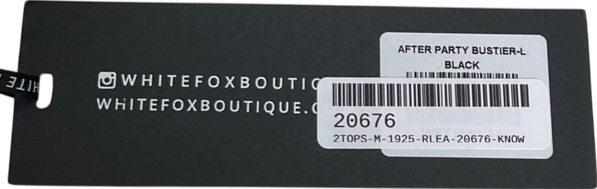 White Fox Black After Party Bustier Corset Top UK L