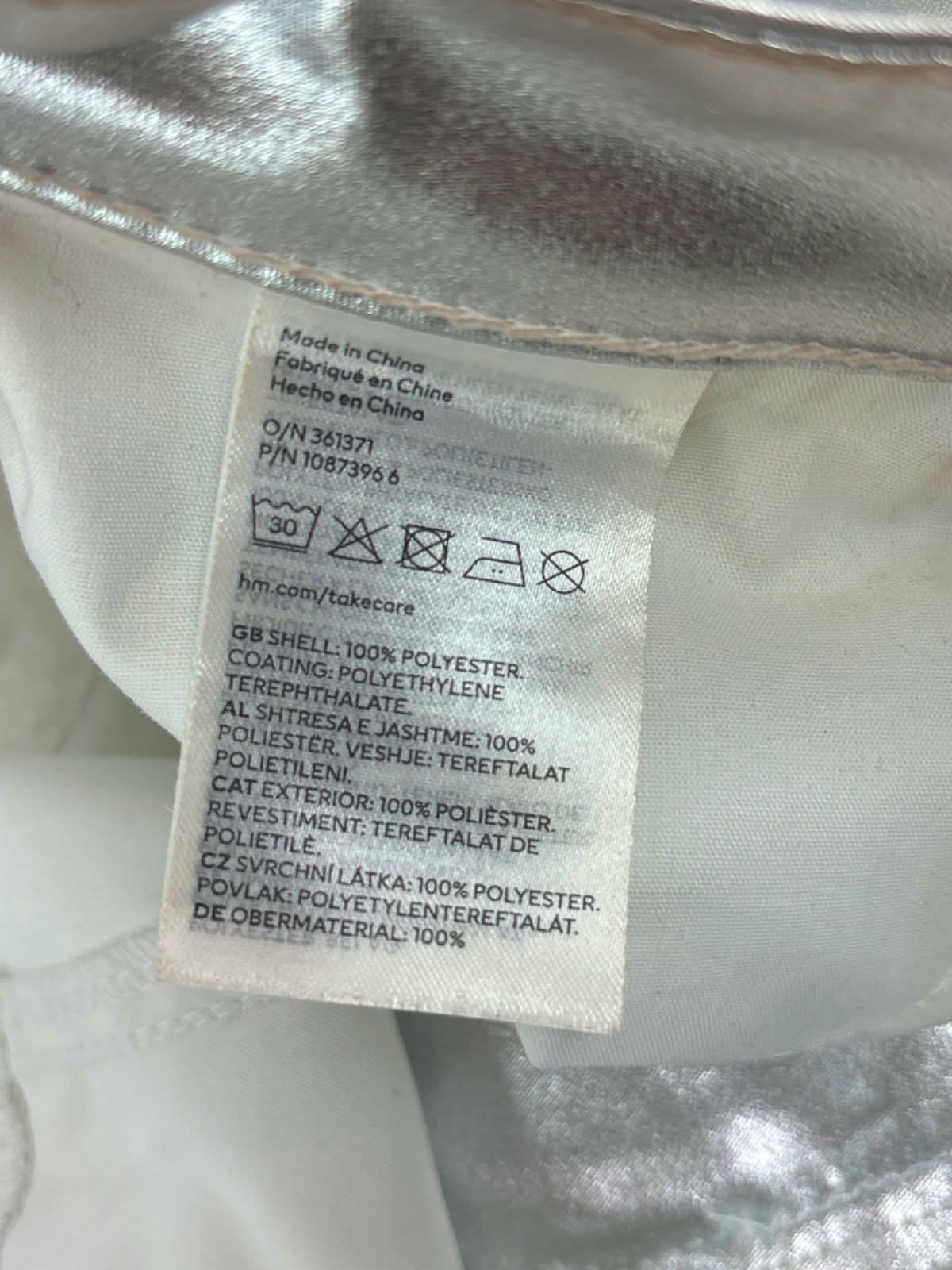 H&M Silver Metallic Trousers EU 38