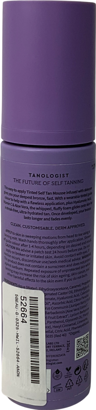 Tanologist Tinted Self Tan Mousse Dark 200ml