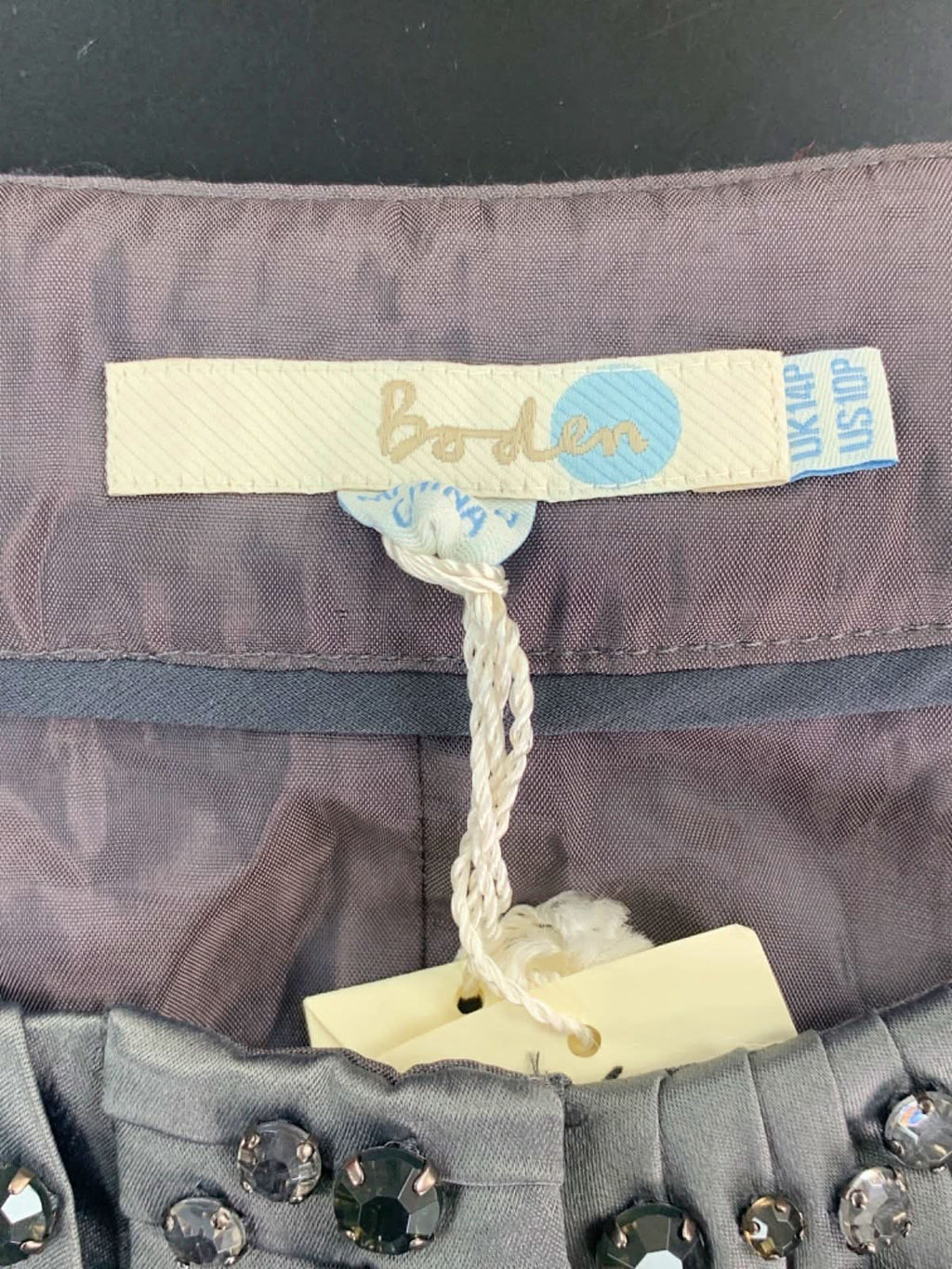 Boden Grey Embellished Neckline Dress UK 12