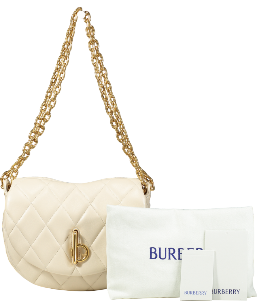 Burberry Cream Rocking Horse Quilted Crossbody Bag