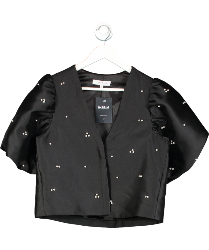 Sinead Keary Black "The Aurora" Puff Sleeve Jacket UK XS