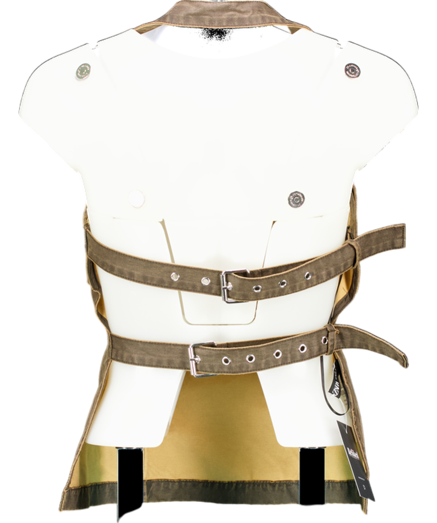 ZARA Brown Waxed Backless Halter Neck Top UK M