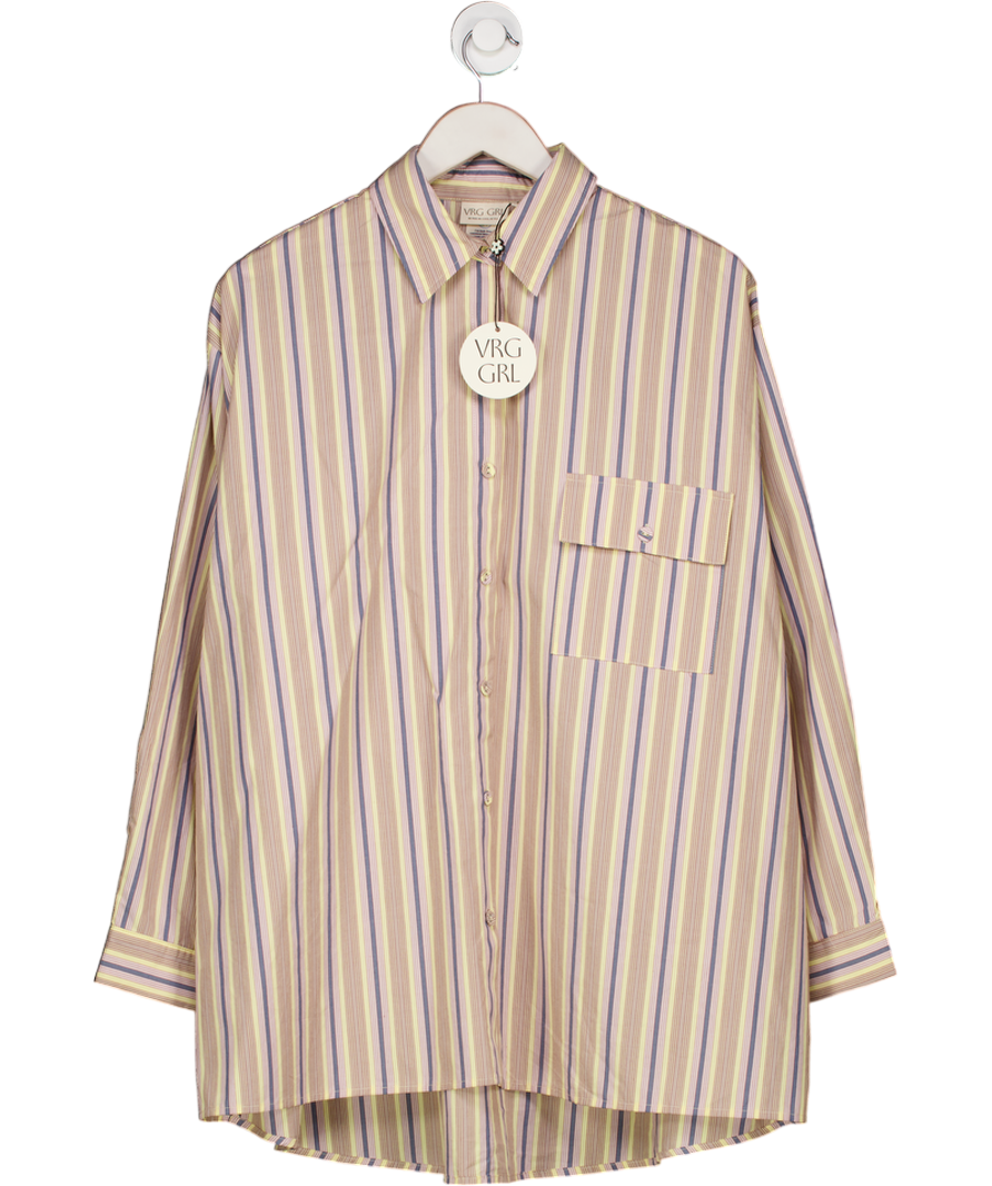VRG GRL Yellow June Shirt Powder Stripe UK 8