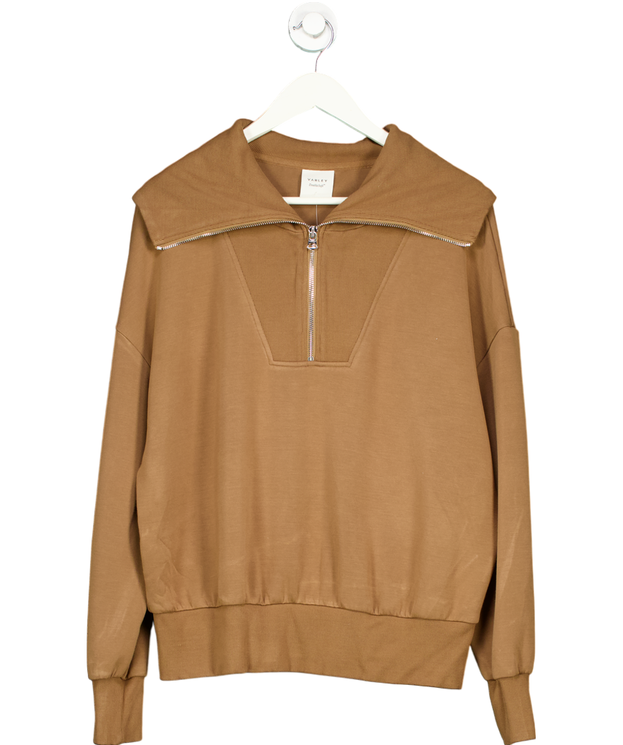 Varley Brown Catherine Half-zip Sweat UK M