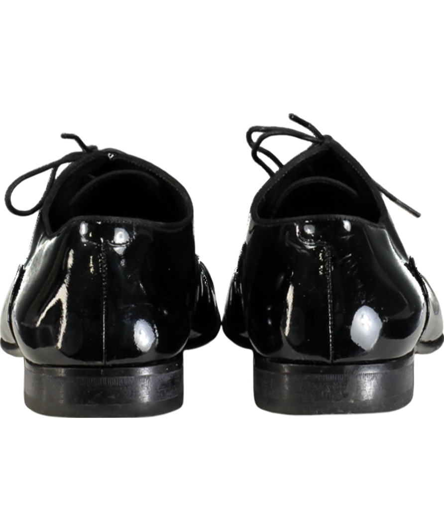 Hugo Boss Black Oxford Shoes In Patent Leather With Grosgrain Piping UK 9 EU 43 👞