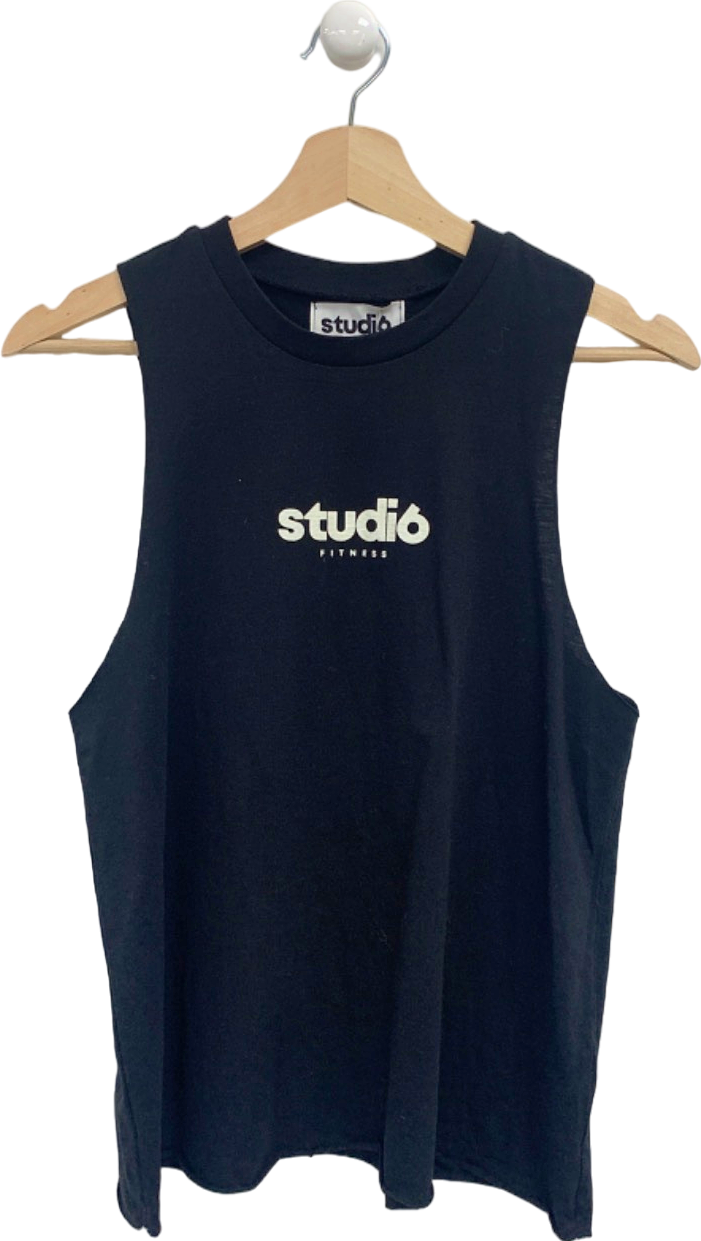 Studio 6 Fitness Sleeveless Tank Top Black UK S