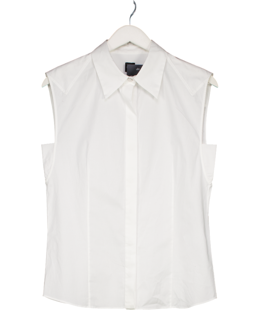 BOSS White Sleeveless Shirt UK 8