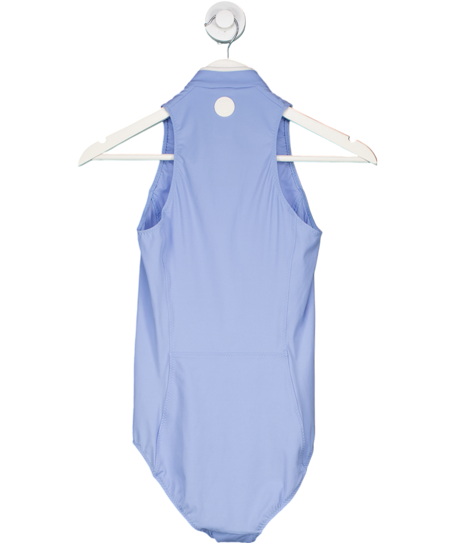 Hunza G Blue Katya Upf 50+ Swim Cornflower/white Onepiece Swimsuit UK XS