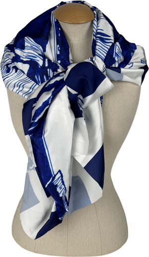 Grando Rio De Janeiro White Silk Scarf