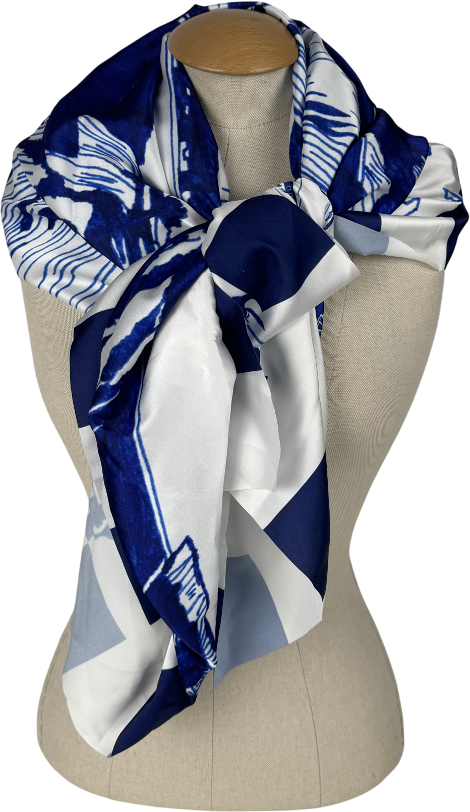 Grando Rio De Janeiro White Silk Scarf