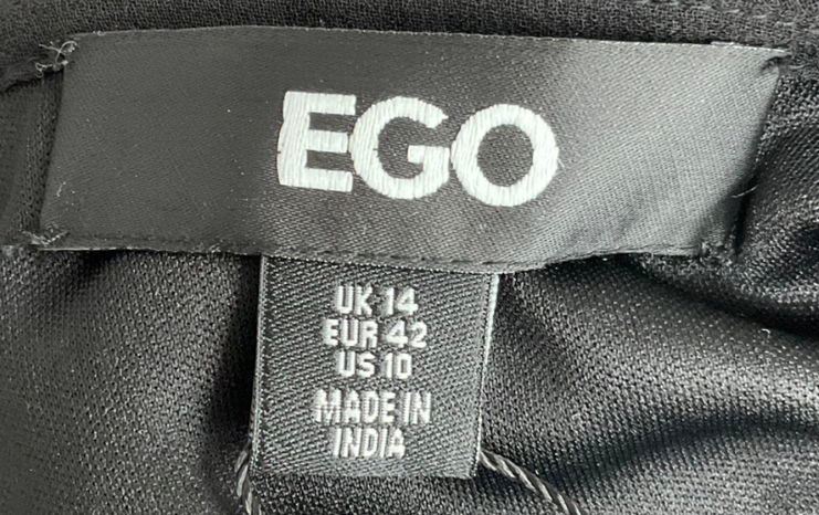 Ego Black Cowl Neck Premium Embellished Detail Mini Dress UK 14