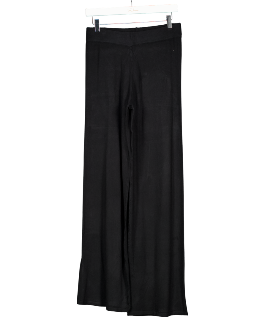 MANGO Black Almibar Knitted Wideleg Trousers UK M