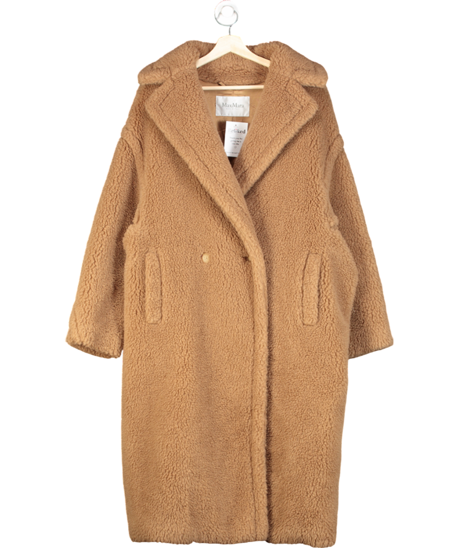 MaxMara Beige Teddy Bear Iconic Oversized Camel Hair And Silk-blend Coat UK M