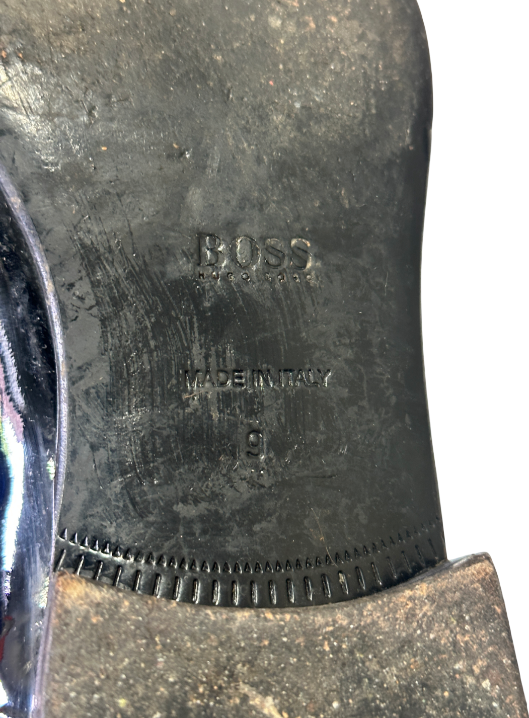 Hugo Boss Black Oxford Shoes In Patent Leather With Grosgrain Piping UK 9 EU 43 👞