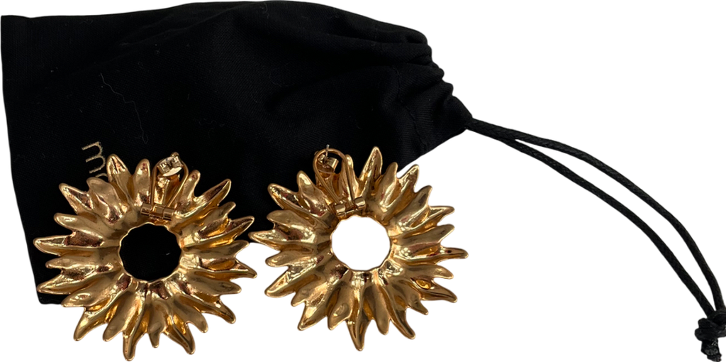 Maje Metallic Metal Sun Earrings One Size