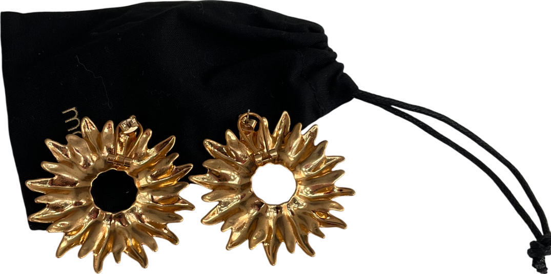 Maje Metallic Metal Sun Earrings One Size
