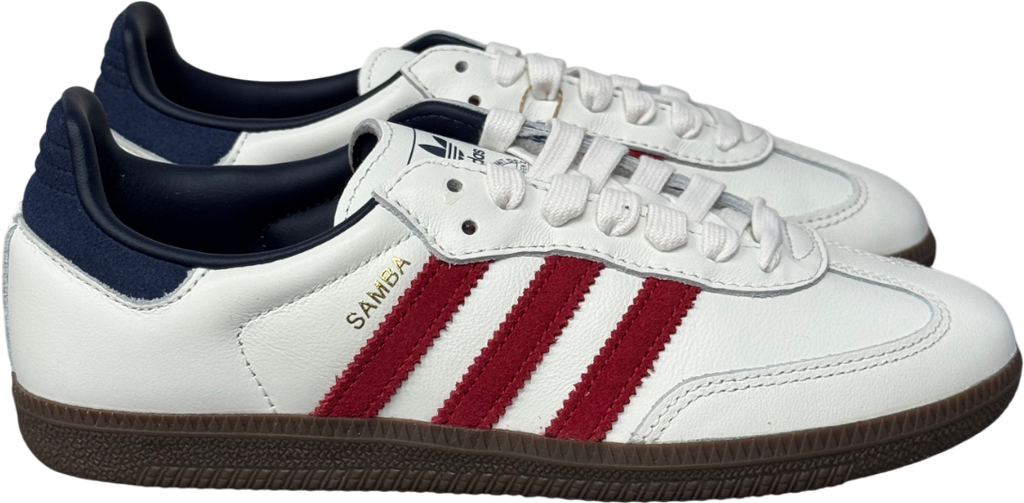 adidas White Adidas Samba Og Core White, Team Victory Red & Night Indigo Trainers UK 4.5 EU 37.5 👠