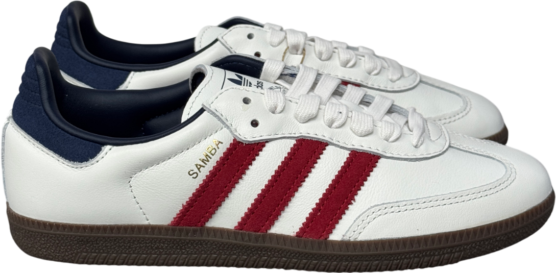 adidas White Adidas Samba Og Core White, Team Victory Red & Night Indigo Trainers UK 4.5 EU 37.5 👠