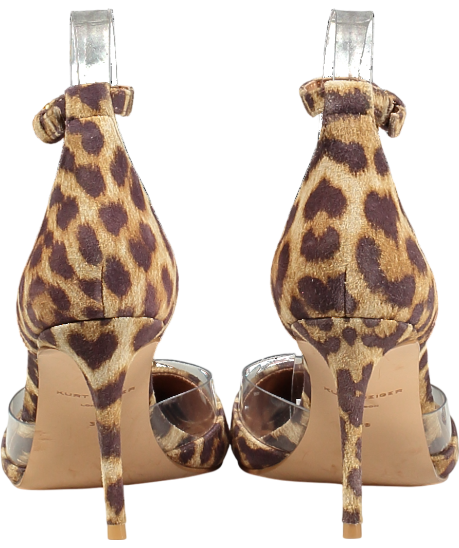 Kurt Geiger Brown Leopard Print Vinyl Belgravia Court Shoes UK 6 EU 39 👠