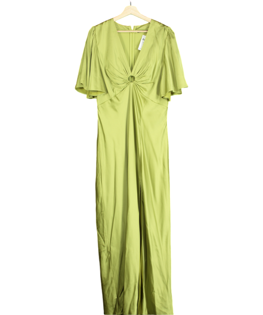 Abercrombie & Fitch Green Angel Sleeve O-ring Maxi Dress UK XL