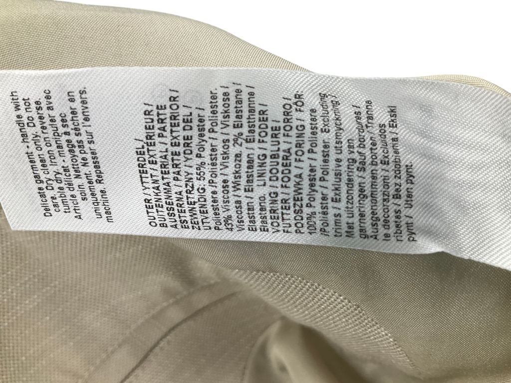 River Island Beige Collarless Single Button Blazer UK 8