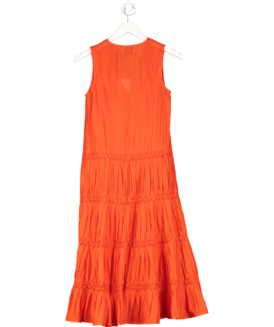 MERLETTE Orange Women's Wallis Smocked Dress UK XS