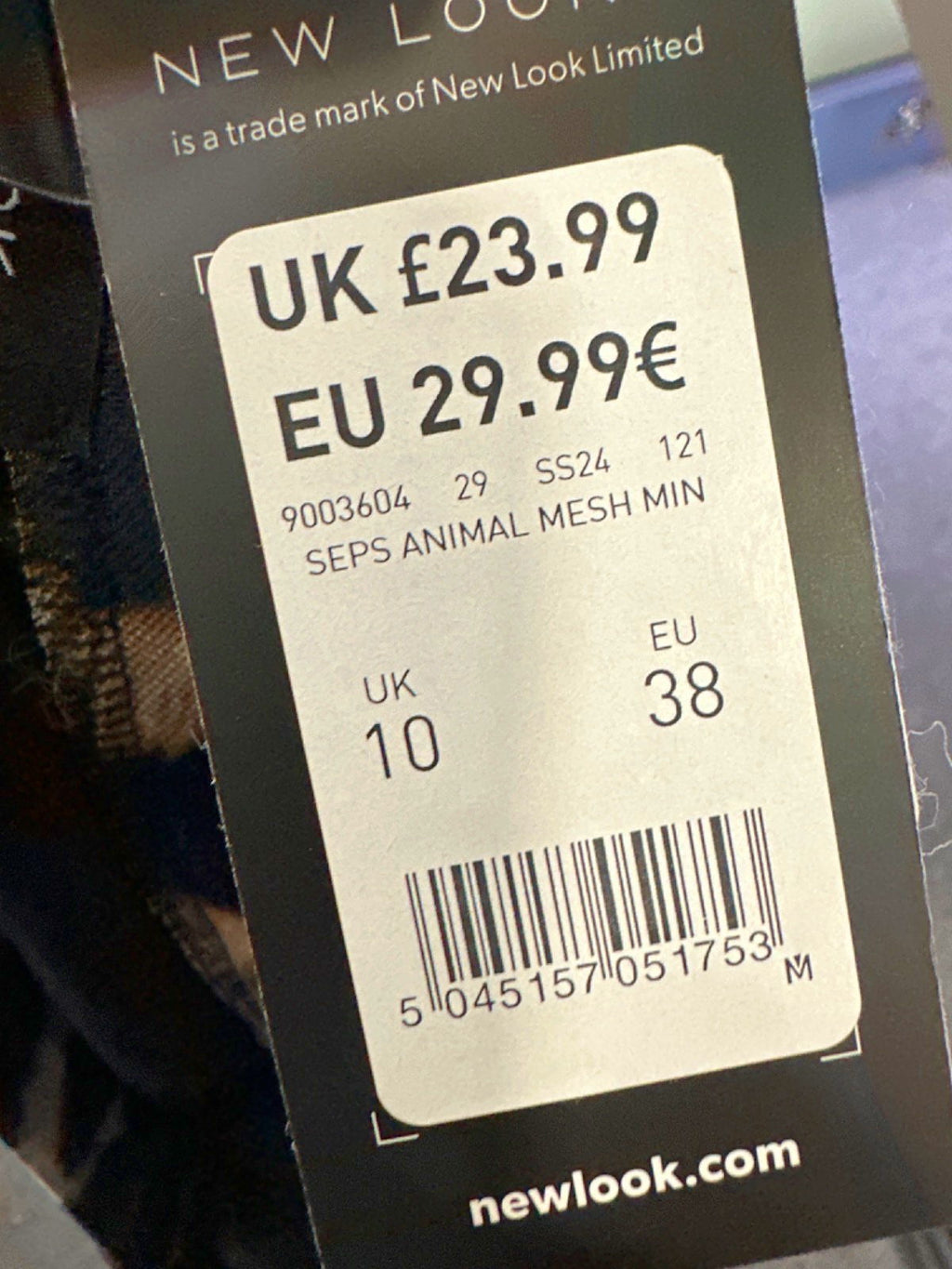 New Look Brown Leopard Print Mesh Mini Skirt UK 10