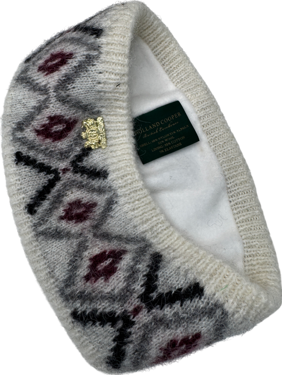 Holland Cooper Fairisle Headband Cream One Size