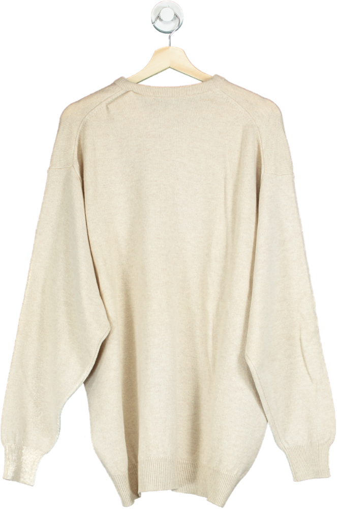 Lyle & Scott Beige Crew Neck Wool Jumper UK XL