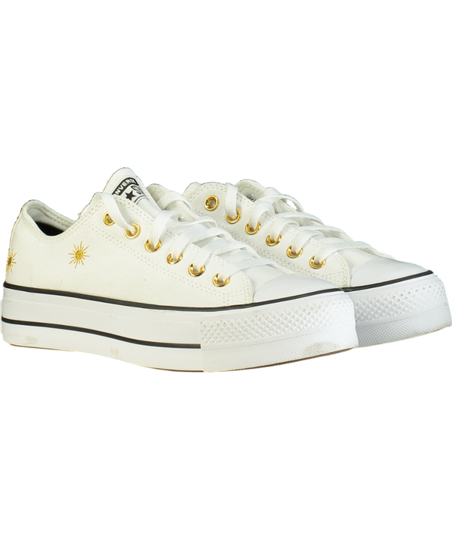 Converse White Custom Chuck Taylor All Star Lift Platform UK 6 EU 39 👠