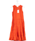 MERLETTE Orange Women's Wallis Smocked Dress UK XS