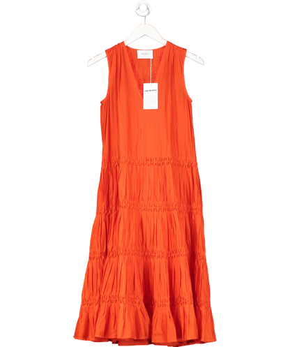 MERLETTE Orange Women's Wallis Smocked Dress UK XS