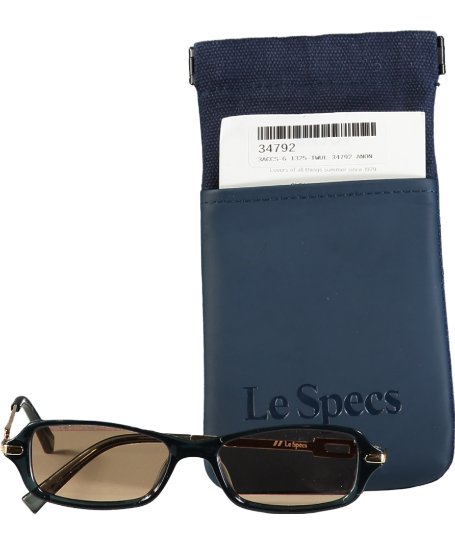 Le Specs Green Bamboozler Dark Teal Sunglasses In Case One Size