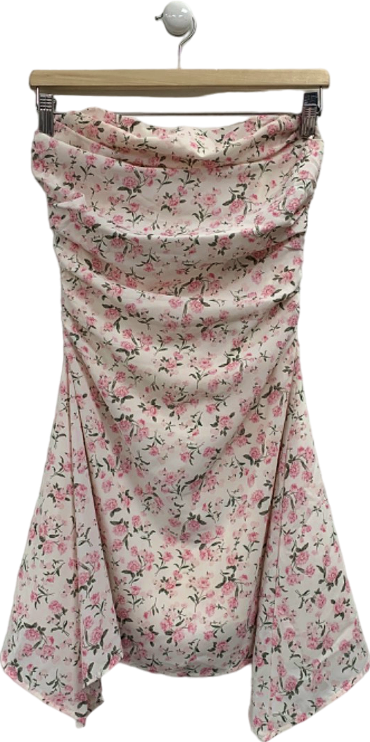 Fashion Nova Pink Floral Dress UK S