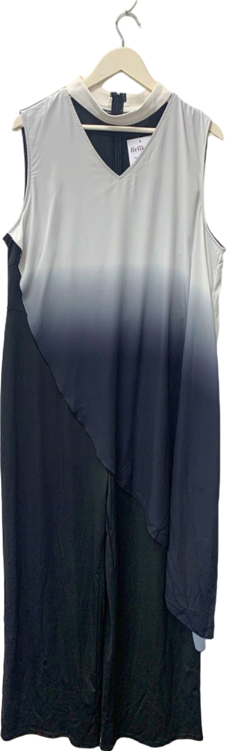 Black and White Ombre Sleeveless Dress UK XXL
