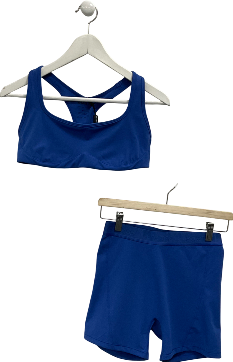 bo & tee Blue Soft Active Mini Shorts & Soft Active Sports Bra UK M