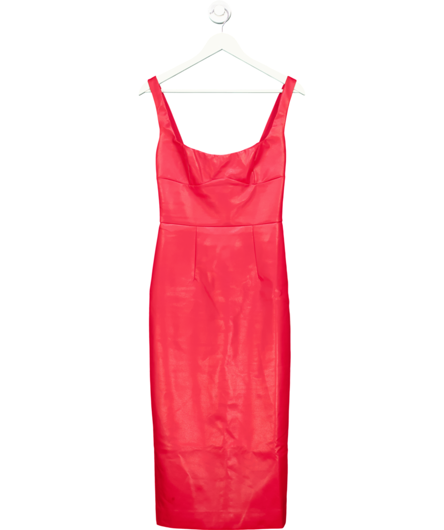 Bardot Red Kassy Faux Leather Dress UK S