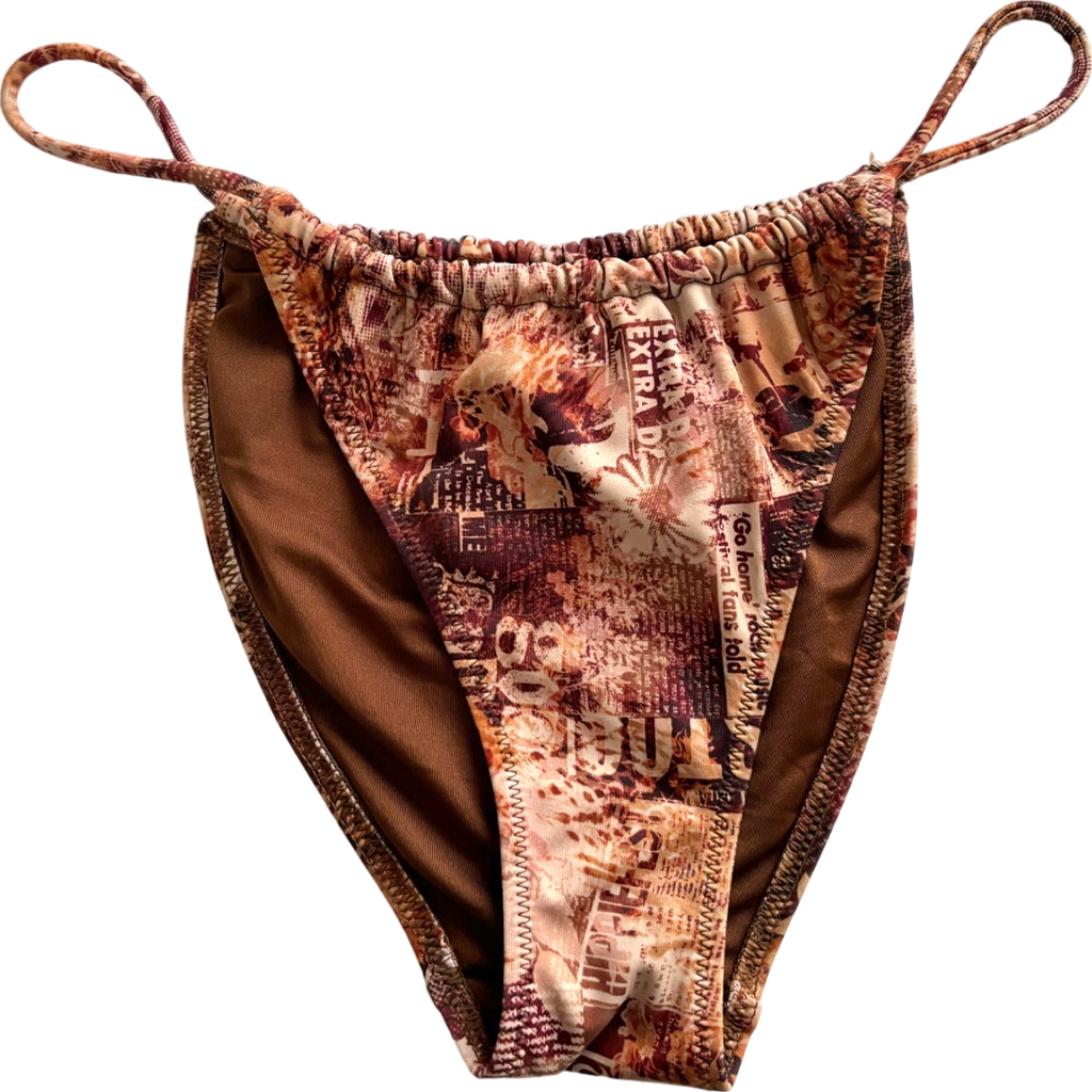 Out From Under Multicolour Printed Bikini Bottom UK S