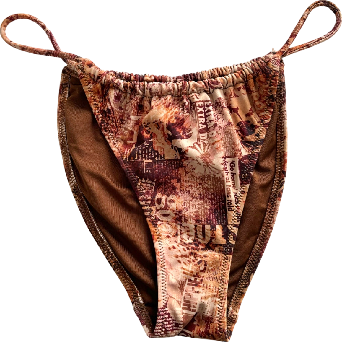 Out From Under Multicolour Printed Bikini Bottom UK S