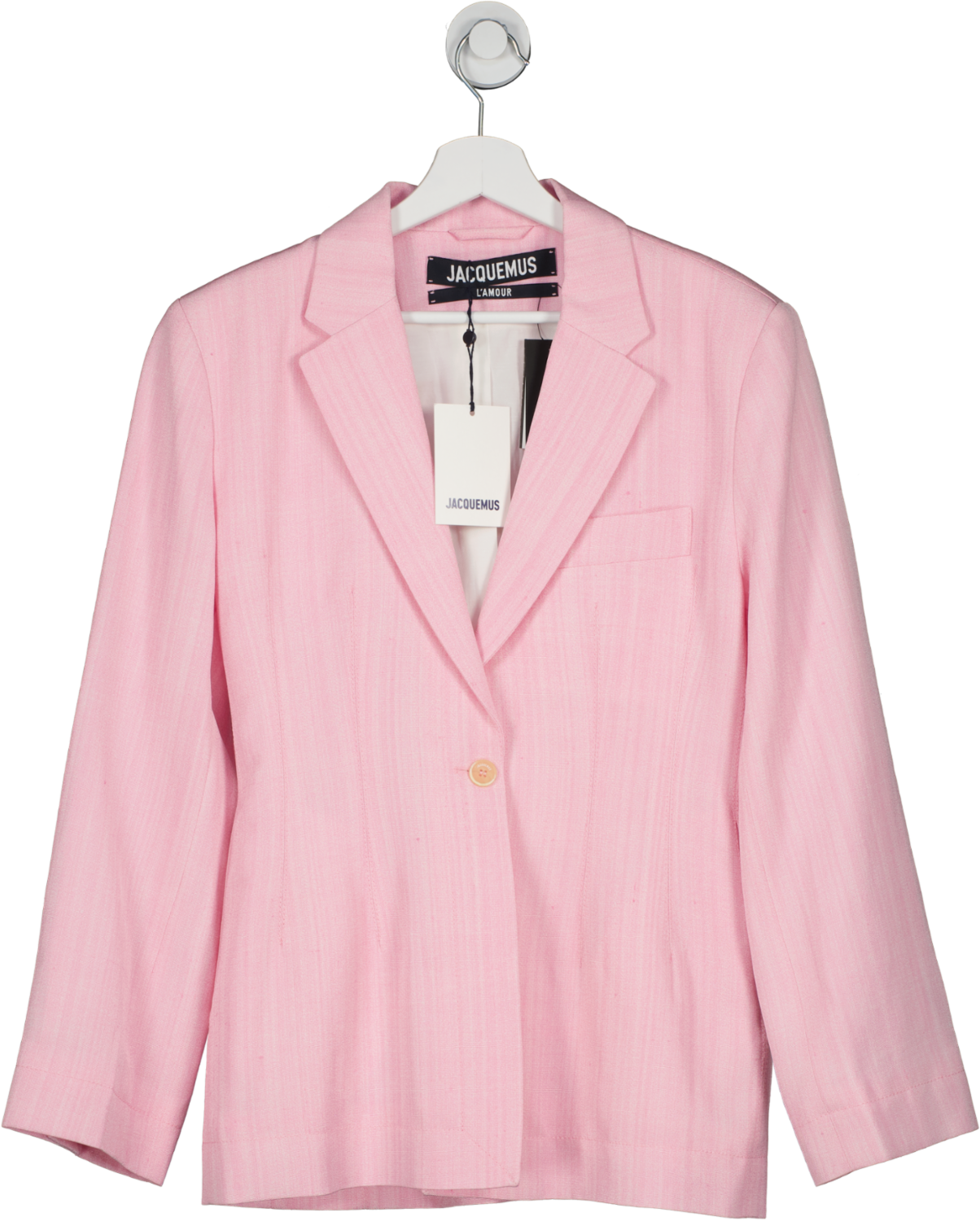 JACQUEMUS L’Amour Single Breasted Light Pink Blazer UK 10