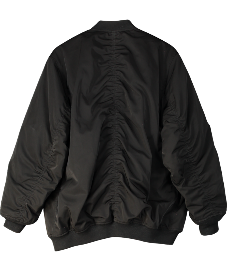 Weekday Black Lui Oversized Bomber Jacket UK M