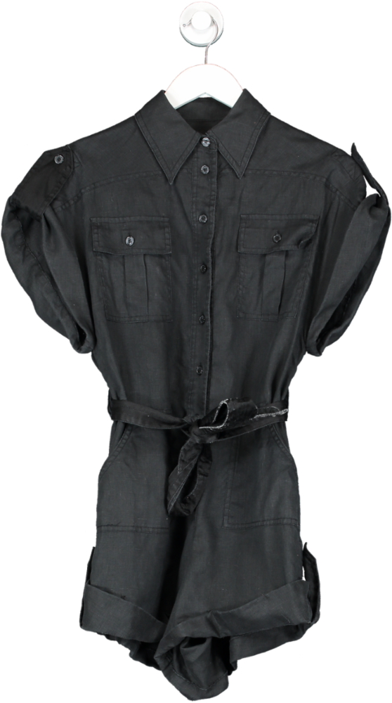 l cupplin Riviera Linen Jumpsuit Black UK S