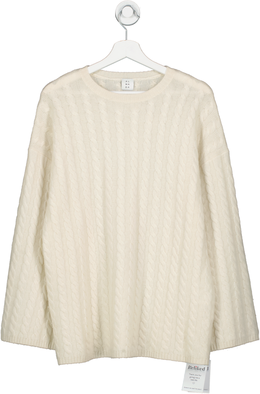 almada label Cream Noa Cable Knit Sweater UK S
