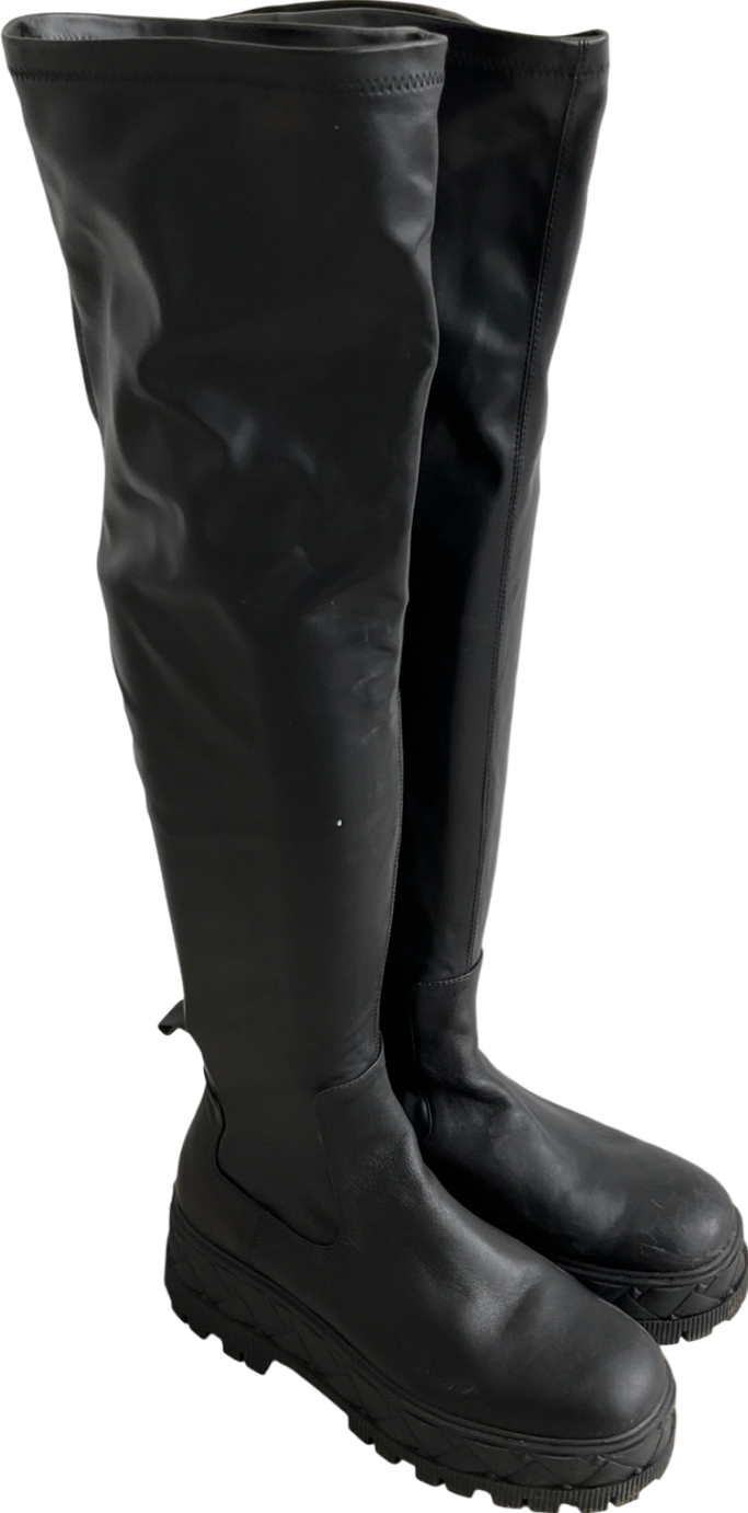 Kurt Geiger Black Trekker Knee Boots UK 8 EU 41 👠