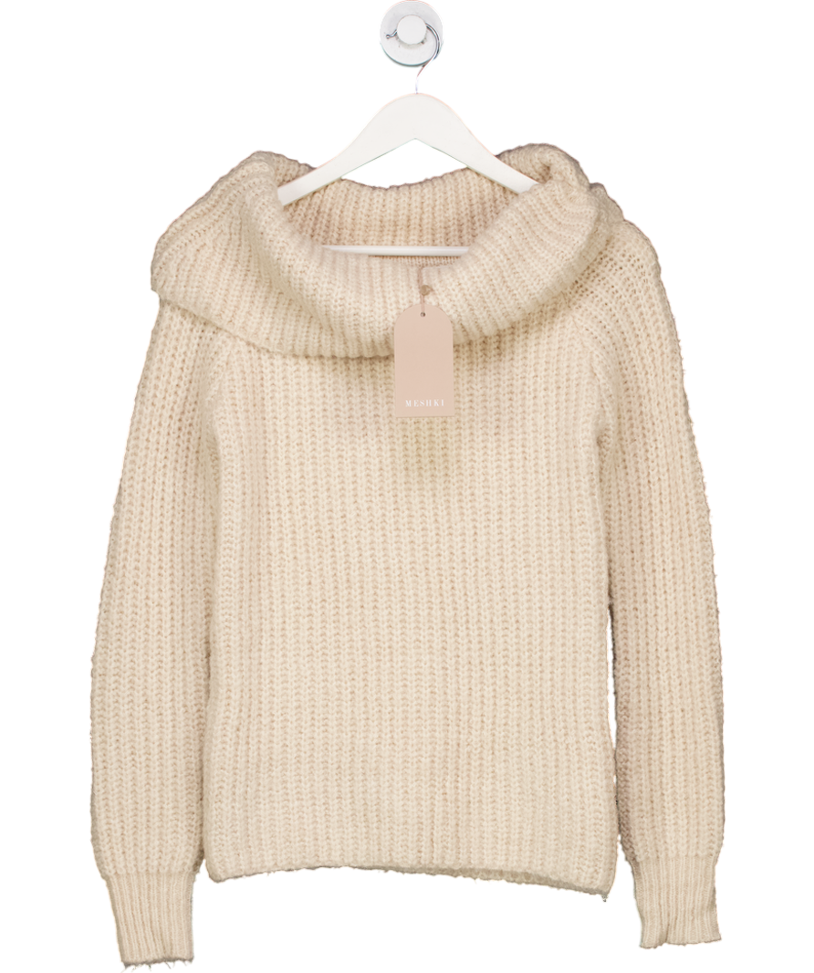 Meshki Off Shoulder Knit Top - Cream UK S