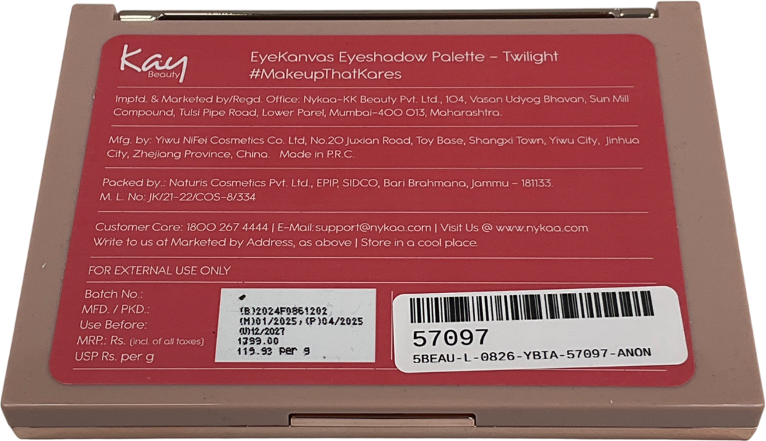 KAY BEAUTY Eyekanvas Eyeshadow Palette(12 In 1) Twlight One size