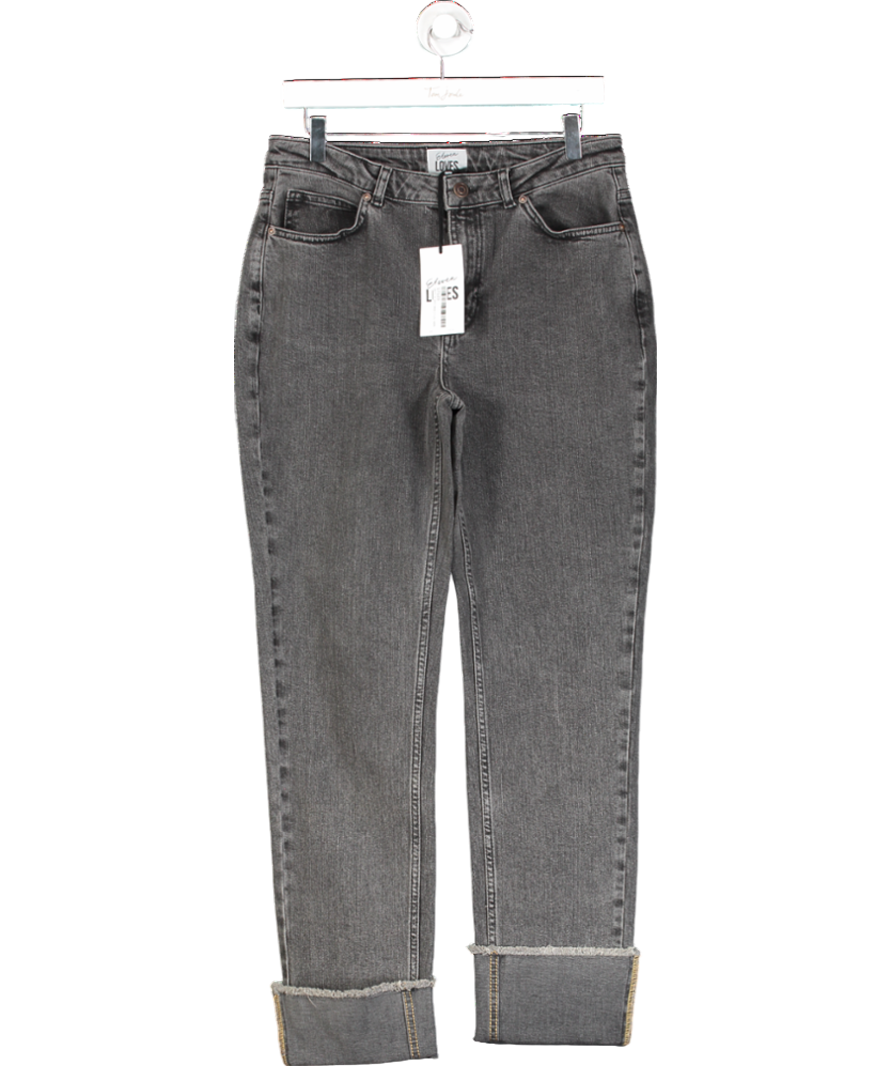 ELEVEN LOVES Sarah Straight Leg Jeans - Washed Black UK 12