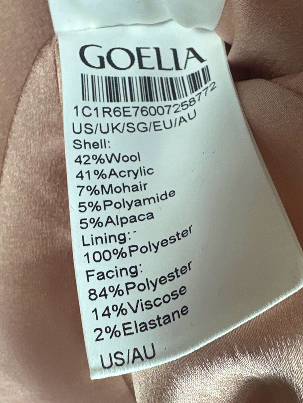 Goelia Pink Bouclé Wool Blend Jacket XS