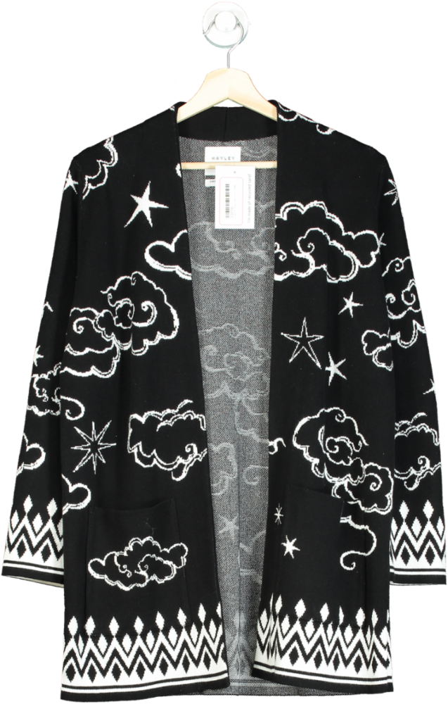 Hayley Menzies Black and White Cherry Blossom Girl Cardigan UK XS